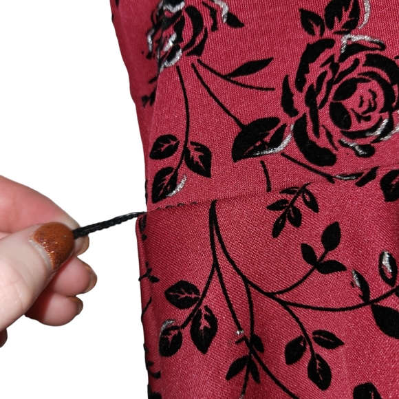 Girls Knitworks Maroon Dress Size 7 - Picture 2 of 4